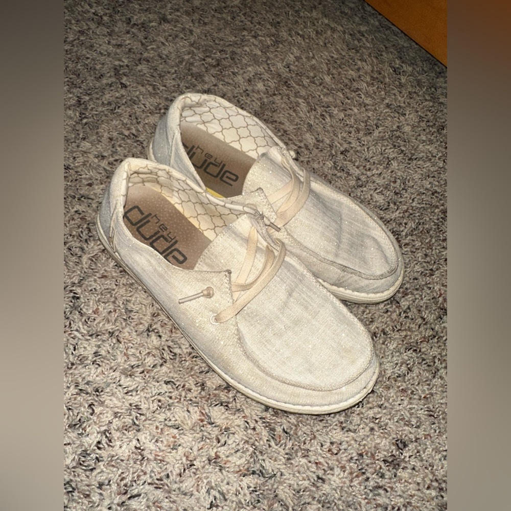 Women white sparkle hey dudes